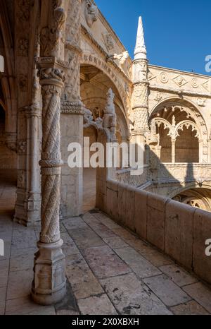 Lissabon, Stadtteil Belem, Mosteiro dos Jerónimos, Hieronimuskloster, Kreuzgang Stockfoto