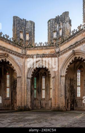 Batalha, Mosteiro da Batalha, Kloster, unvollendete Kapellen Stockfoto