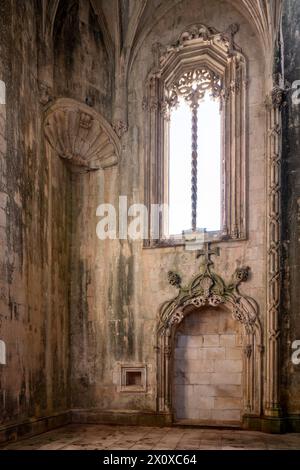 Batalha, Mosteiro da Batalha, Kloster, unvollendete Kapellen, Vorhalle Stockfoto