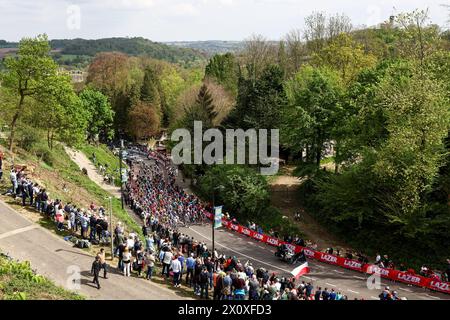 VALKENBURG - Überblick über den Cauberg beim Amstel Gold Race 2024 am 14. April 2024 in Valkenburg, Niederlande. Dieses eintägige Radrennen ist Teil der UCI WorldTour. ANP VINCENT JANNINK Stockfoto