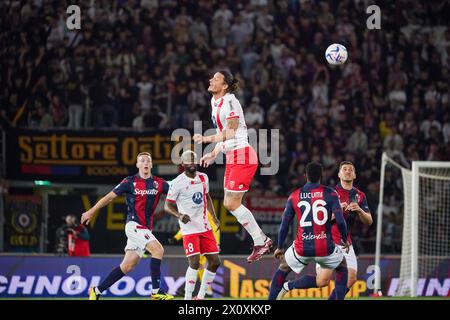 Bologna, Italie. April 2024. Milan Djuric (AC Monza) während des italienischen Meisterschaftsspiels Serie A zwischen Bologna FC und AC Monza am 13. April 2024 im Stadio Renato Dall'Ara in Bologna, Italien - Foto Morgese-Rossini/DPPI Credit: DPPI Media/Alamy Live News Stockfoto