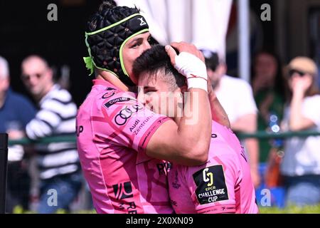 Treviso, Italien. April 2024. Aktionen des Spiels und Bilder der Spieler während des EPCR CHALLENGE CUP Spiels zwischen BENETTON RUGBY und CONNACHT im Monigo Stadium, Italien am 14. April 2024 während Benetton Rugby vs Connacth Rugby, Rugby Challenge Cup Match in Treviso, Italien, 14. April 2024 Credit: Independent Photo Agency/Alamy Live News Stockfoto