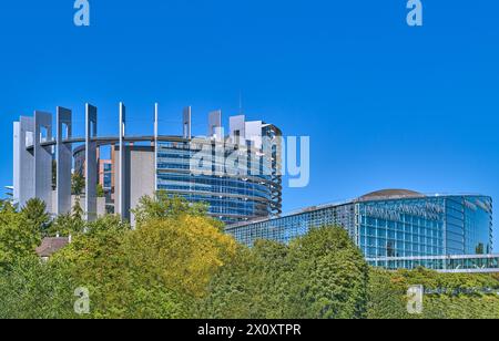 Straßburg, Frankreich, Sitz des Europäischen Parlamienten, Parlamentsgebäude Stockfoto