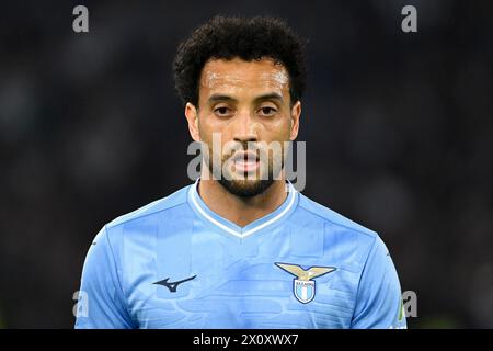 Felipe Anderson von der SS Lazio sieht beim Fußballspiel der Serie A zwischen der SS Lazio und der US Salernitana im Olimpico-Stadion in Rom (Italien) am 12. April 2024 an. Stockfoto