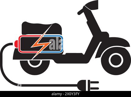 Designvorlage für die Vektordarstellung des Roller-Symbols. Stock Vektor