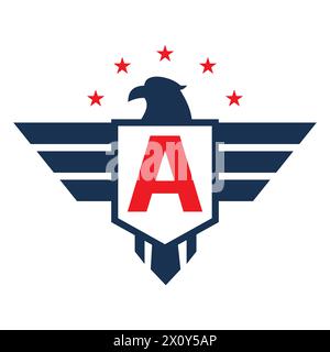 Erstes Wing-Logo auf Buchstabe A für das Transportsymbol Stock Vektor