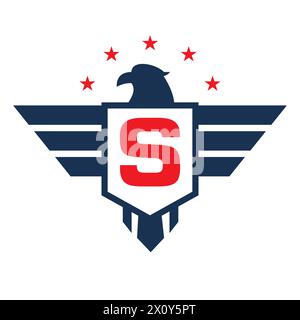 Erstes Wing-Logo auf Buchstabe S für das Transportsymbol Stock Vektor