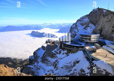 Pilatus - Gipfelstation. Schweiz bei Luzern, Europa. Stockfoto