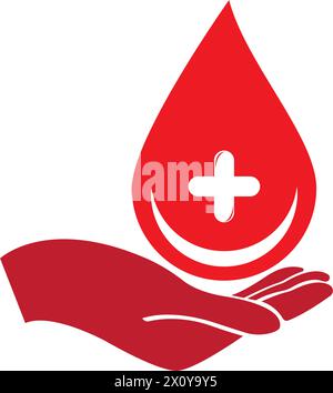Weltblutspendertag. World Blood Spender Day Vector Logo Stock Vektor