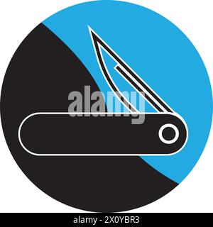 Cutter-Messer – Symbol für Schreibwaren Vektordesign-Vorlage Stock Vektor