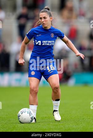 Chelsea's Eve Perisset während des Spiels der Barclays Women's Super League im Mangata Pay UK Stadium in Borehamwood. Bilddatum: Sonntag, 14. April 2024. Stockfoto