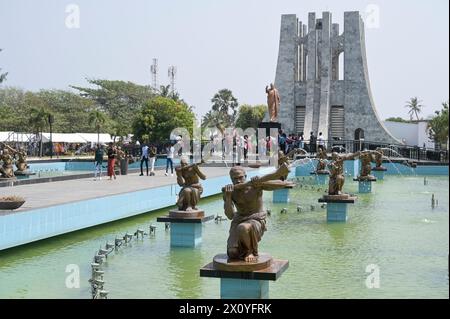 GHANA, Accra, Kwame Nkrumah Mausoleum und Memorial Park, gewidmet dem Gedenken an den großen Panafrikanisten und ersten Präsidenten Ghanas nach der Unabhängigkeit 1957 Herr Osagyefo Dr. Kwame Nkrumah / GHANA, Accra, Kwame Nkrumah Mausoleum und Memorial Park, in Gedenken an den ersten Präsidenten Kwame Nkrumah von Ghana nach der Unabhängigkeit Stockfoto