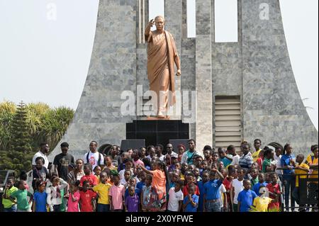 GHANA, Accra, Kwame Nkrumah Mausoleum und Memorial Park, gewidmet dem Gedenken an den großen Panafrikanisten und ersten Präsidenten Ghanas nach der Unabhängigkeit 1957 Herr Osagyefo Dr. Kwame Nkrumah / GHANA, Accra, Kwame Nkrumah Mausoleum und Memorial Park, in Gedenken an den ersten Präsidenten Kwame Nkrumah von Ghana nach der Unabhängigkeit Stockfoto