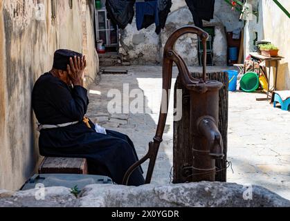 Jerusalem, Israel - 1. September 2023. Äthiopischer christlicher Mönch . Hochwertige Fotos Stockfoto