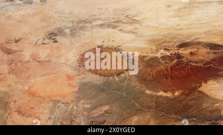 Luftaufnahme des Brandberg-Massivs in der Namib-Wüste, Namibia Stockfoto