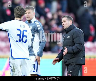 FC Midtjylland-Trainer Thomas Thomasberg nach dem letzten Pfiff im Superliga-Spiel zwischen FC Midtjylland und FC Kopenhagen in der MCH Arena in Herning, Sonntag, den 14. April 2024. (Foto: Henning Bagger/Ritzau Scanpix) Stockfoto