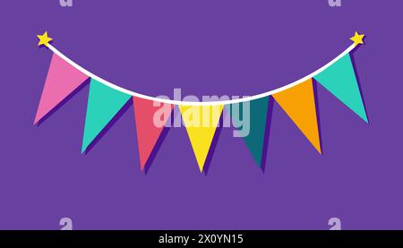 Party Hintergrund mit Flaggen-Vektor-Illustration Stock Vektor