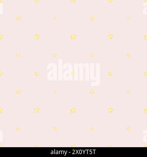 Zarte Sterne auf beigefarbenem Hintergrund. Nahtloses Aquarellmuster. Kinderparty, Babyparty, Geburtstag. Design für Tapeten, Karten, Geschenkpapiere Stockfoto