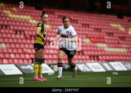 London, Großbritannien. April 2024. London, 14. April 2024: Beth Roe (22 Charlton Athletic) während des Spiels der Barclays Womens Championship zwischen Watford und Charlton Vicarage Road, London. (Pedro Soares/SPP) Credit: SPP Sport Press Photo. /Alamy Live News Stockfoto