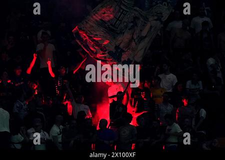 Mailand, Italien. April 2024. Inter's Fans während des Fußballspiels der Serie A zwischen Inter und Cagliari im San Siro Stadion in Norditalien - Sonntag, den 14. April 2024. Sport - Fußball . (Foto: Spada/LaPresse) Credit: LaPresse/Alamy Live News Stockfoto