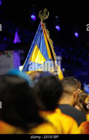 Paraiso do Tuiuti Samba School in Rio de Janeiro, Brasilien - 21. Januar 2024: Details zur technischen Probe der Paraiso do Tuiuti Samba School. Stockfoto