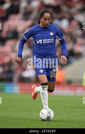 UK. April 2024. Manchester United Women gegen Chelsea Women - Halbfinale des FA Cup der Frauen LEIGH, ENGLAND - 14. DEZEMBER: Mayra RAMIREZ beim Spiel der vierten Runde des FA Cup der Frauen zwischen Manchester United und Chelsea im Leigh Sports Village am 14. April 2024 in Leigh, England. Quelle: ALAN EDWARDS/Alamy Live News Stockfoto