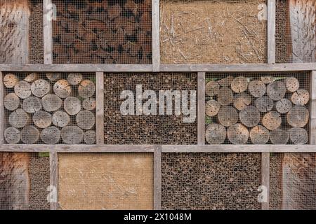 Insektenhotel im Waldbotanischen Garten in Köln Stockfoto