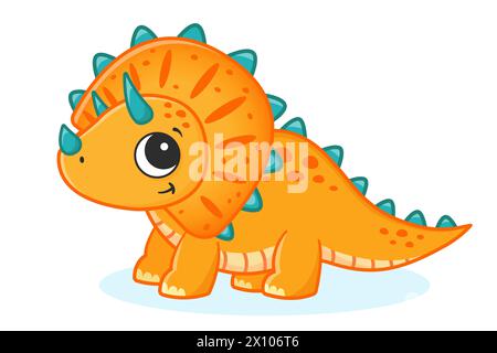 Kleiner süßer Dinosaurier. Illustration für Kinder. Stock Vektor