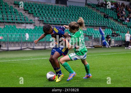 Saint Etienne, Frankreich. April 2024. Vicky Becho (27 Olympique Lyonnais) im Spiel D1 Arkema zwischen AS Saint-Etienne und Olympique Lyonnais im Stadion Geoffroy Guichard in Saint-Etienne, Frankreich. (Pauline FIGUET/SPP) Credit: SPP Sport Press Photo. /Alamy Live News Stockfoto