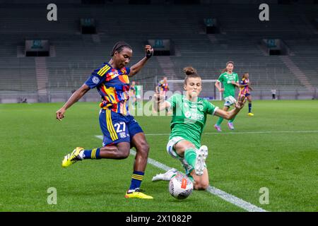 Saint Etienne, Frankreich. April 2024. Vicky Becho (27 Olympique Lyonnais) im Spiel D1 Arkema zwischen AS Saint-Etienne und Olympique Lyonnais im Stadion Geoffroy Guichard in Saint-Etienne, Frankreich. (Pauline FIGUET/SPP) Credit: SPP Sport Press Photo. /Alamy Live News Stockfoto