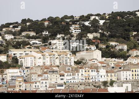 Sete, Frankreich. April 2022. Blick auf die Höhen von Sete, Sete in Frankreich Stockfoto