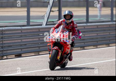 Austin, Usa . April 2024. Enea Bastianini (23) fährt am 14. April 2024 auf dem Circuit of the Americas in Austin, Texas, den Red Bull Grand Prix of the Americas. (Foto: Stephanie Tacy/SIPA USA) Credit: SIPA USA/Alamy Live News Stockfoto