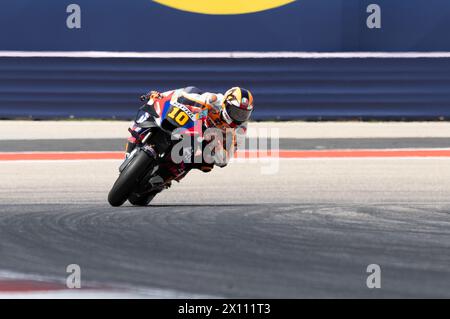 Austin, Usa . April 2024. Luca Marini (10) tritt am 14. April 2024 beim Red Bull Grand Prix of the Americas auf dem Circuit of the Americas in Austin, Texas, an. (Foto: Stephanie Tacy/SIPA USA) Credit: SIPA USA/Alamy Live News Stockfoto