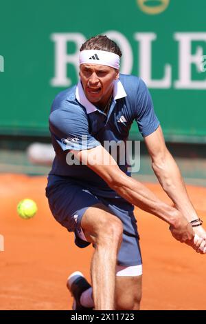 Monaco, Monaco. April 2024. A.Zverev von Deutschland während des 6. Tages der Rolex Monte-Carlo Masters 1000 im Monte-Carlo Country Club am 11. April 2024 in Monte-Carlo, Monaco - Alexander ZVEREV - Tennis - - Bild und Copyright Thierry CARPICO/ATP Images (CARPICO Thierry/ATP/SPP) Credit: SPP Sport Press Photo. /Alamy Live News Stockfoto