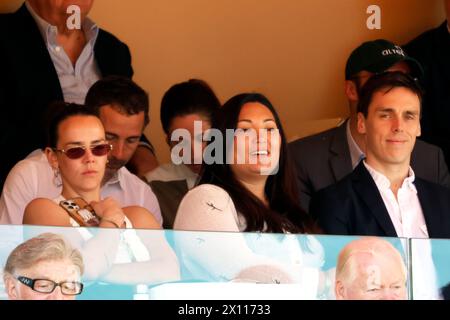 Monaco, Monaco. April 2024. Pauline Ducruet, Marie Chevallier und Louis Ducruet während des achten Tages der Rolex Monte-Carlo Masters im Monte-Carlo Country Club am 14. April 2024 in Monte-Carlo, Monaco. - Bild und Copyright Thierry CARPICO/ATP Images (CARPICO Thierry/ATP/SPP) Credit: SPP Sport Press Photo. /Alamy Live News Stockfoto