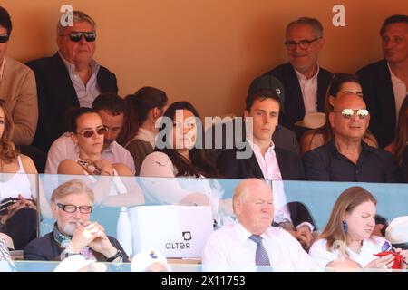 Monaco, Monaco. April 2024. Pauline Ducruet, Marie Chevallier und Louis Ducruet während des achten Tages der Rolex Monte-Carlo Masters im Monte-Carlo Country Club am 14. April 2024 in Monte-Carlo, Monaco. - Bild und Copyright Thierry CARPICO/ATP Images (CARPICO Thierry/ATP/SPP) Credit: SPP Sport Press Photo. /Alamy Live News Stockfoto