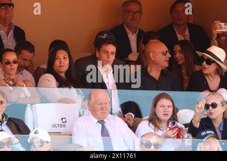 Monaco, Monaco. April 2024. Pauline Ducruet, Marie Chevallier und Louis Ducruet während des achten Tages der Rolex Monte-Carlo Masters im Monte-Carlo Country Club am 14. April 2024 in Monte-Carlo, Monaco. - Bild und Copyright Thierry CARPICO/ATP Images (CARPICO Thierry/ATP/SPP) Credit: SPP Sport Press Photo. /Alamy Live News Stockfoto