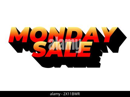 Montag-Angebot. Texteffekt-Design im 3D-Stil mit auffälligen Farben Stock Vektor