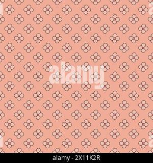 Nahtloses Muster mit kleinen, einfachen Doodle-Blüten Stock Vektor