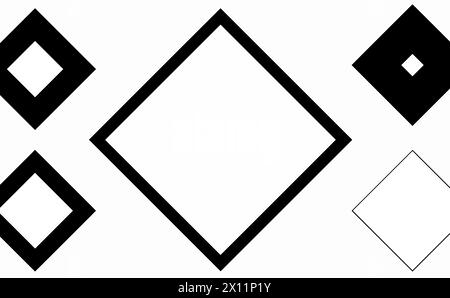 Einfache Würfel und Rhombus Formen Illustration, Symbole gesetzt Stock Vektor