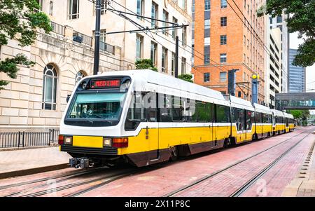 Stadtbahn in Downtown Dallas - Texas, USA Stockfoto