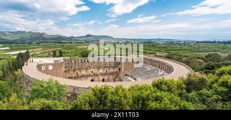 Römisches Amphitheater von Aspendos, Belkiz - Antalya, Türkei Stockfoto