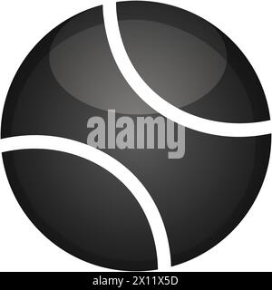 Darstellung des Tennisballsymbols auf weißem Hintergrund. Logo-Konzept für Tennisball-Silhouette, Clipart Stock Vektor