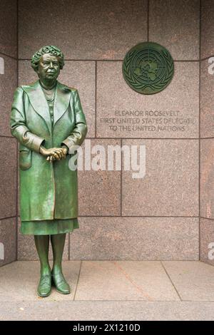 Statue der First Lady Eleanor Roosevelt im Franklin Delano Roosevelt Memorial, Presidential Memorial in Washington D.C., USA Stockfoto