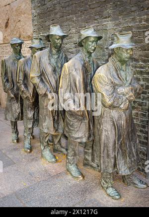 Bronzeskulpturen im Franklin Delano Roosevelt Memorial, Presidential Memorial in Washington D.C., USA Stockfoto