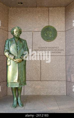 Statue der First Lady Eleanor Roosevelt im Franklin Delano Roosevelt Memorial, Presidential Memorial in Washington D.C., USA Stockfoto