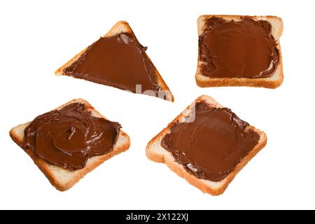 Сhocolate Paste Sandwich isoliert auf weißem Hintergrund. Stockfoto