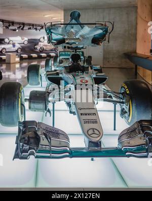 "Pioniere - die Erfindung des Automobils" im Mecedes benz Museum in Stuttgart. Stockfoto