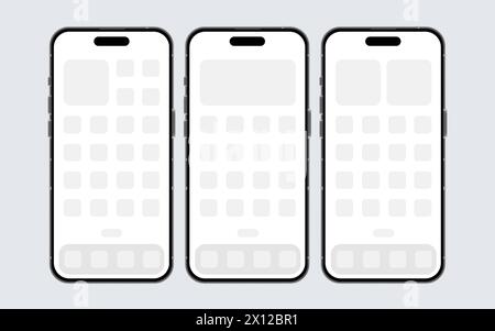 Telefon-Modell, Smatphone-Vorlage, Telefon-App-Mock, Mobilform, einfaches Mobilephone-Modell Stock Vektor