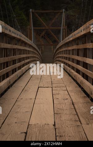 Hängebrücke bei Bowl & Pitcher, Riverside State Park, Spokane Stockfoto